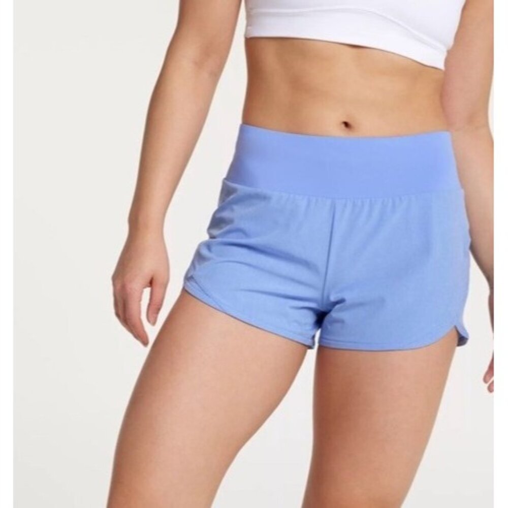 CALIA Women’s Kick It Up Mid Rise Shorts Active Pull On Sky Blue Size Large
